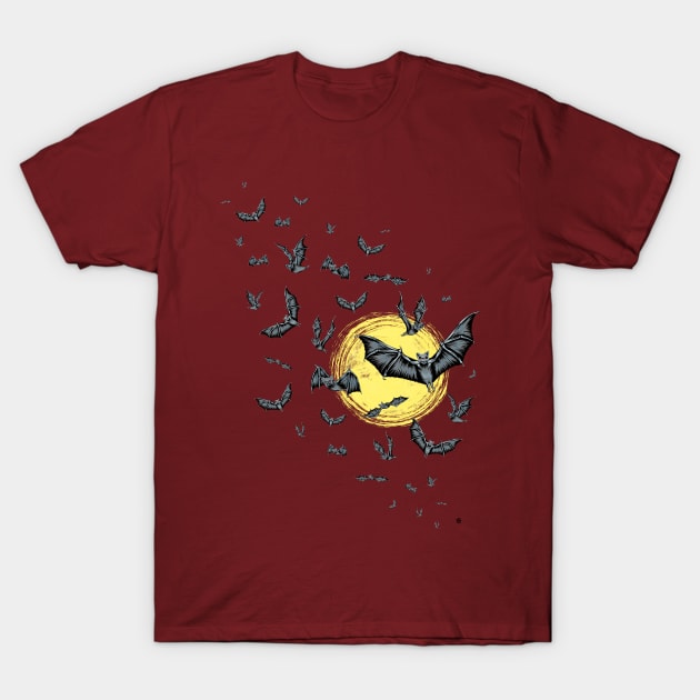 Bat Swarm T-Shirt by CarolinaMatthes